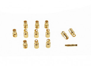 8mm Gold Plated Solder Type Battery/Motor Connectors (6 pairs)