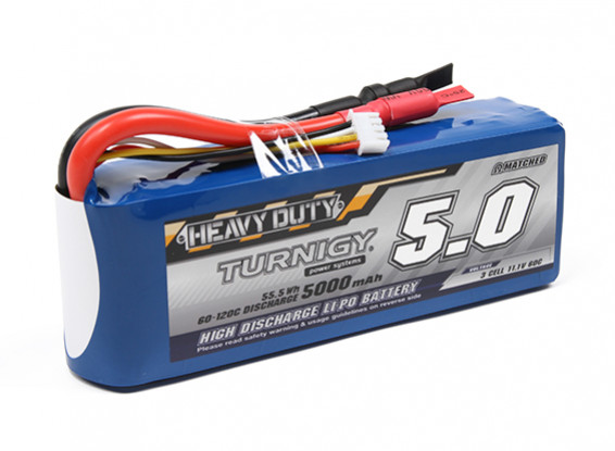 Turnigy Heavy Duty 5000mAh 3S 60C Lipo Pack w/5.5mm Connectors