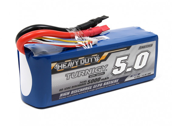 Turnigy Heavy Duty 5000mAh 4S 60C Lipo Pack w/5.5mm Connectors