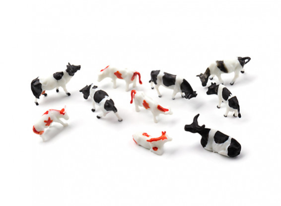 1/87th (HO scale) Assorted Cows (10pcs)