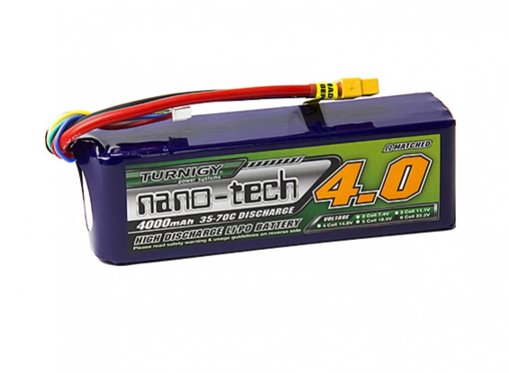 Turnigy nano-tech 4000mah 6S 35~70C Lipo Pack w/XT-60