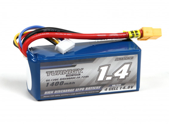 Turnigy 1400mAh 4S 65C Lipo Pack w/XT60