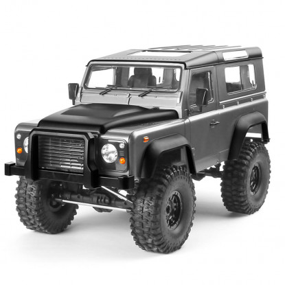 MNRC RTR MN999 1 10th Scale 2.4GHz 4WD Land Rover Defender Rock Crawler w LED Lights 90mm Metal Shock Absorbers Gray hobbyking