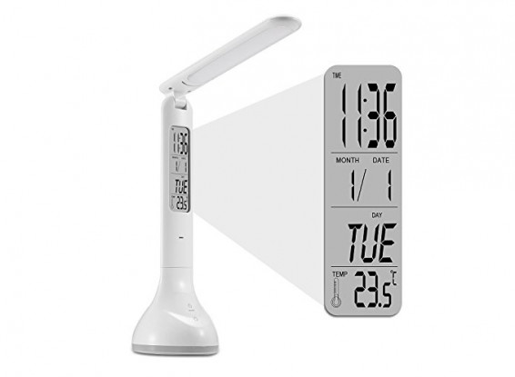 LED Table Reading Smart Lamp Rechargeable With Clock Alarm Temp Adjustable Color & Brightness