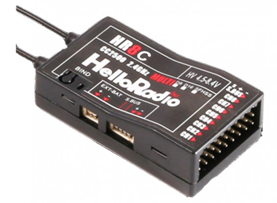 Helloradiosky HR8C CC2500 9 Channel 2.4GHz Receiver Black