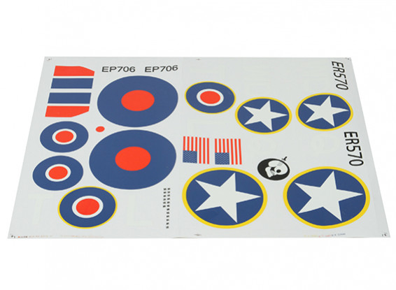 Durafly ™ Spitfire Мк5 пустыне Схема RAF и USAAF Decal Sheet