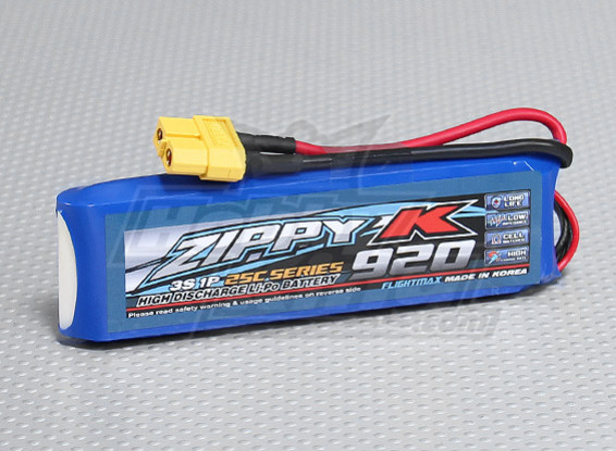 Батарея Zippy-K Flightmax 920mAh 25C 3S1P LiPoly