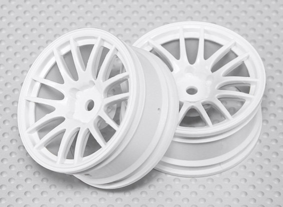 Масштаб 1:10 Набор колес (2 шт) Белый Split 7-спицевые RC автомобилей 26мм (3 мм смещение)