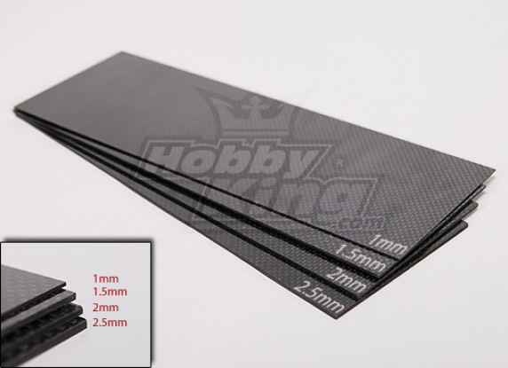 Тканые углеродного волокна лист 300x100 (1,0 мм толщиной)