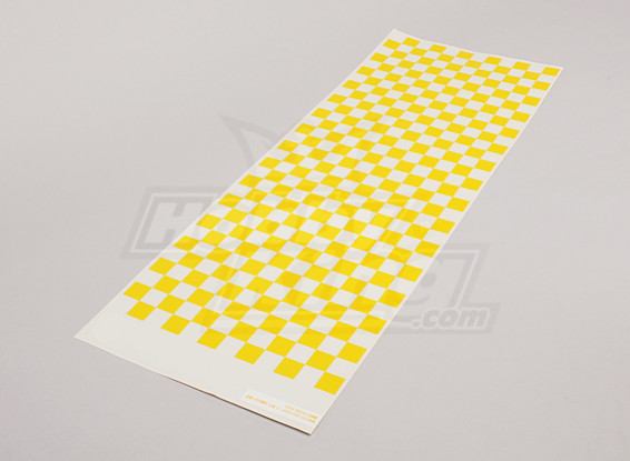 Декаль лист Малый Chequer шаблон желтый / Clear 590mmx180mm