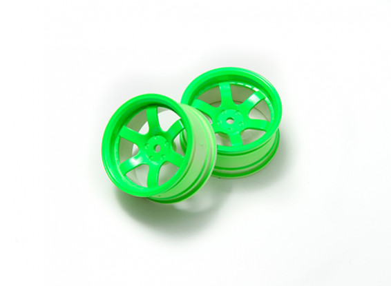 1:10 Rally Wheel 6-спицевые Неон зеленый (6 мм Смещение)