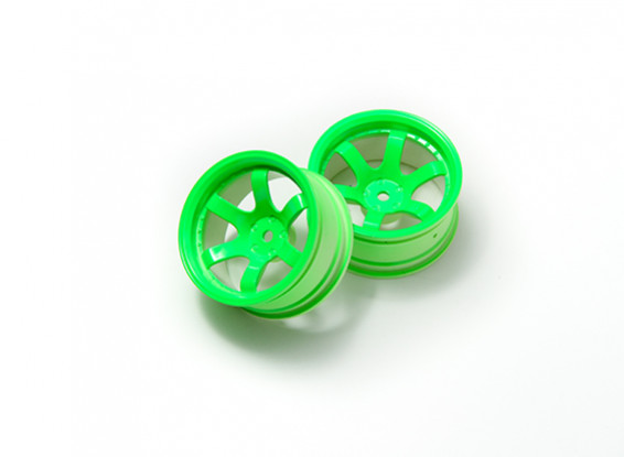 1:10 Rally Wheel 6-спицевые Неон зеленый (9 мм Смещение)