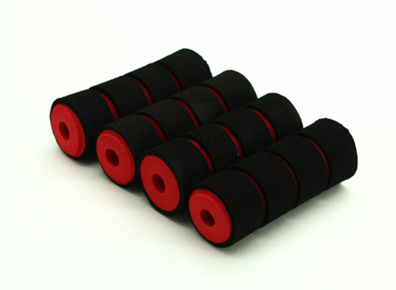 Multi-Rotor амортизирующая пена Skid ошейники красный / черный (65x23x7mm) (4шт)