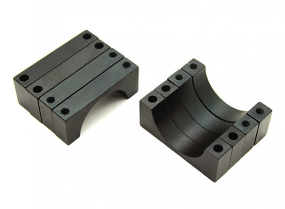 Черный анодированный Двухсторонний 6 мм с ЧПУ Алюминиевая пробка зажим 20 мм Диаметр (набор из 4)