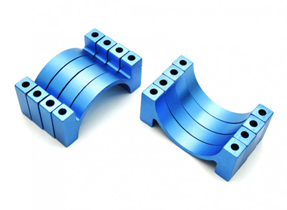 Синий анодированный CNC полукруг сплава зажим трубки (вкл. Гайки и болты) 28мм
