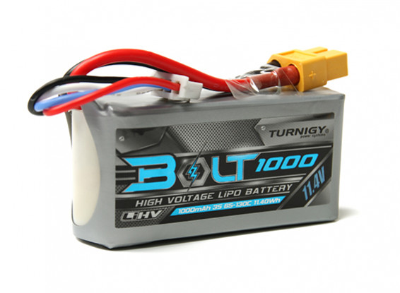 Turnigy 1000mAh 3S Болт 11.4V 65 ~ 130C высокого напряжения LiPoly Pack (LiHV)