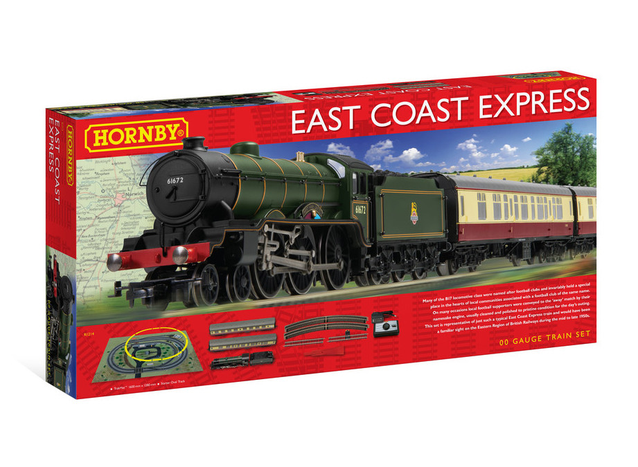 Hornby East Coast Express OO Gauge Train Set DCC Ready US plug