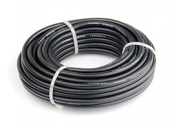 Turnigy High Quality 12AWG Silicone Wire 8m (Black)