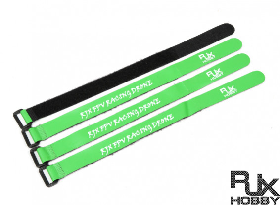 RJX Ultra-Grip Silicone Battery Straps Green (300X20mmx4pcs)