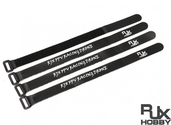 RJX Ultra-Grip Silicone Battery Straps Black (300X20mmx4pcs)