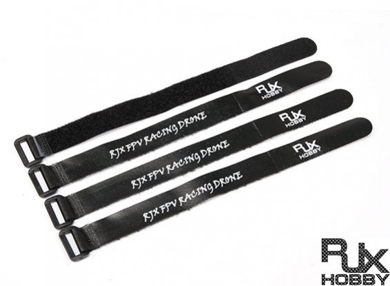 RJX Ultra-Grip Silicone Battery Straps Black (250X20mmx4pcs)