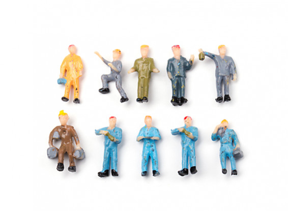 .1/87th (HO scale) Assorted Standing Workmen Figures (10pcs)