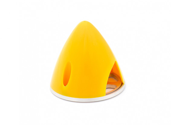 Nylon Spinner with Alloy Backplate 38mm Yellow (5mm Mounting Hole)