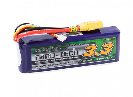 Turnigy nano-tech 3300mAh 3S 65~130C Lipo Pack w/XT-90