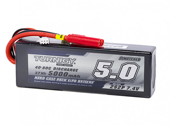 Turnigy 5000mAh 2S2P 40C Hardcase Pack (ROAR APPROVED)