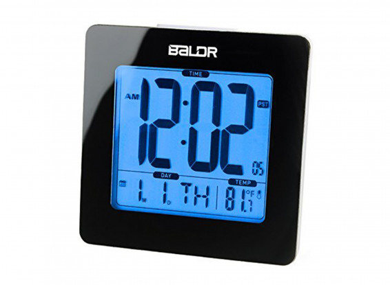 BALDR B0114ST LCD Smart Alarm Clock with WWVB Radio Snooze Temperature Back-light Display