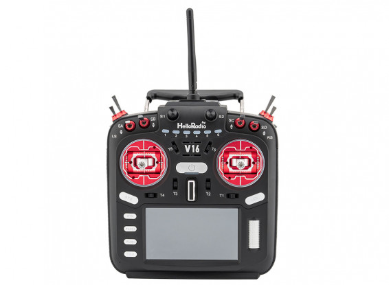 Helloradiosky V16MAX ELRS 16 Channel CNC Metal Hall sensor 2.4GHz Transmitter Black&Red