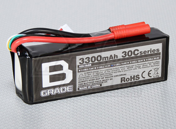 Bグレード3300mAh 4S 30C Lipolyバッテリー