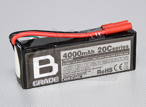 Bグレード4000mAh 4S 20C Lipolyバッテリー