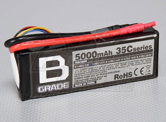 Bグレード5000mAに3S 35C Lipolyバッテリー