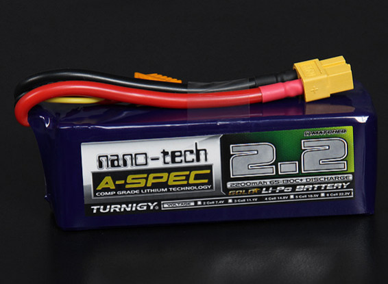 TurnigyナノテクノロジーA-SPEC 2200mAhの4S 65〜130℃リポパック