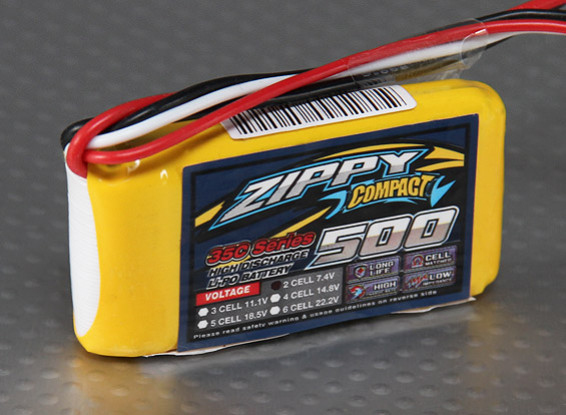 ジッピーコンパクトシティ500mAh 2S 35Cリポパック