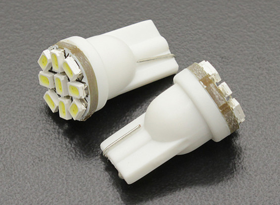 LEDコーンライト12V 1.35W（9 LED） - ホワイト（2個）