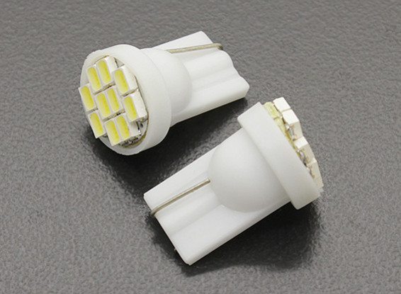 LEDコーンライト12V 1.5W（10 LED） - ホワイト（2個）