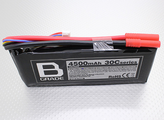 Bグレード4500mAh 3S 30C Lipolyバッテリー