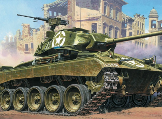 イタレリ1/35スケールM24軽戦車のプラスチックモデルキット