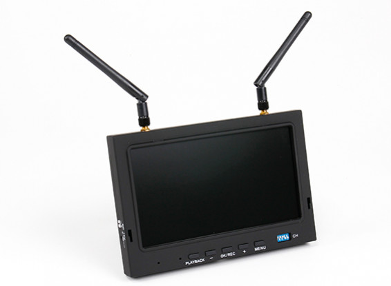 7インチ720×576 5.8GHz帯DVR録画Skyzone RC700Dと32CH FPVモニター＆ダイバーシティ受信機