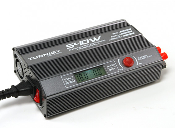 スイッチング電源TURNIGY 540Wデュアル出力（英国プラグ）