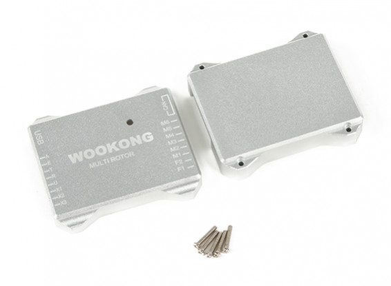 WookongフライトコントローラのCNCアルミ製保護ケース（シルバー）