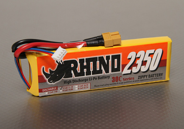 Rhinoの2350mAh 3S1P 30C Lipolyパック