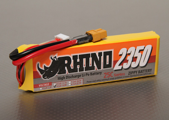 Rhinoの2350mAh 4S1P 25C Lipolyパック