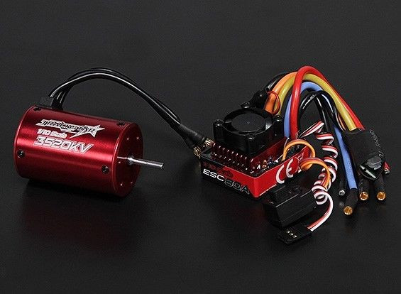 Turnigy TrackStar防水1/10ブラシレスパワーシステム3520KV / 80A