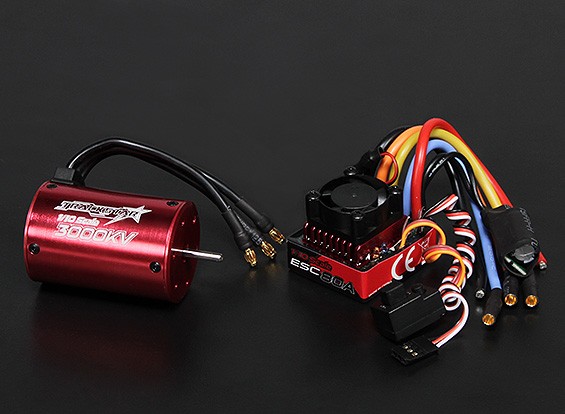 Turnigy TrackStar防水1/10ブラシレスパワーシステム3000KV / 80A