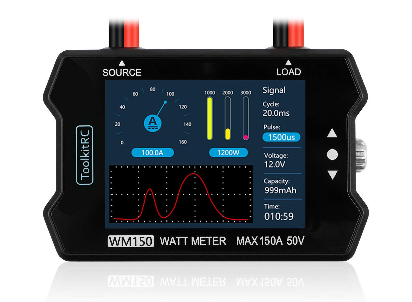 ToolkitRC WM150 1~50V 150A Advanced Watt Meter w/2.4 LCD Display Screen |  hobbyking