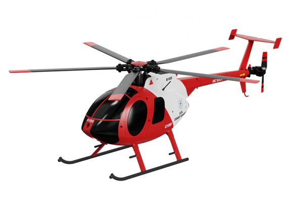 Helicóptero RC ERA C189 (RTF) MD500 da Guarda Costeira dos EUA, sem barra de voo, com transmissão, dois motores sem escovas, giroscópio de 6 eixos e controlo de altitude barométrica