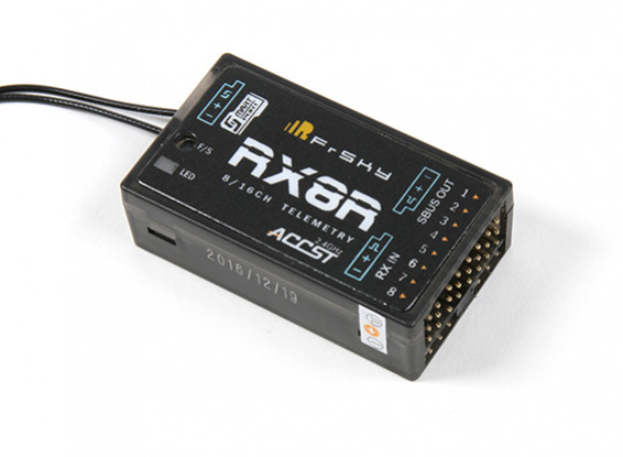 FrSKY RX8R 2.4GHz ACCST 8/16ch Telemetry Redundancy Receiver w/ SBus Port  (Standard Version) 1